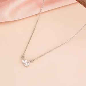 Twin Heart 925 Sterling Silver Necklace